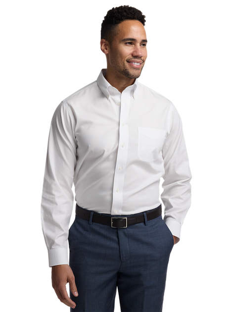 Paul Fredrick Pinpoint Dress Shirt White US 15.5 35/36 3