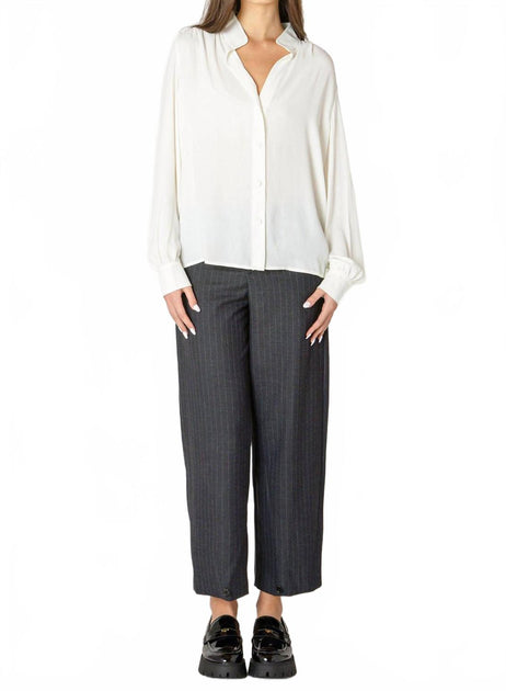 Black Tape Button Hem Pants Blue Small 4