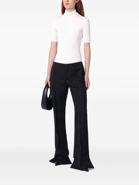 Courrèges Rippstrick Seide-Nylon Top mit Mock Neck 3