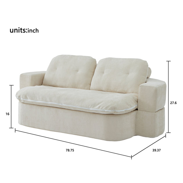 Streamdale Convertible Chenille Floor Sofa Bed 3