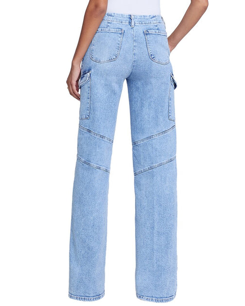 Joanne Low-Rise Wide-Leg Jean Dry Ice - L'AGENCE