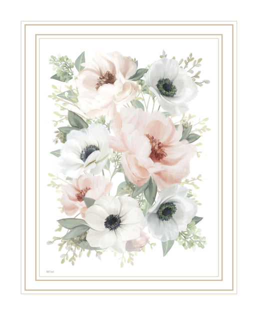 Hivvago Peony Floral Block Framed Print Wall Art White 4