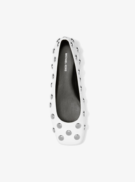 Michael Kors Matilda Studded Leather Ballet Flat White US 10 4