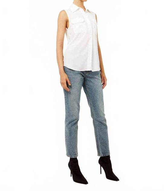 Equipment Signature Silk Top White Medium 3