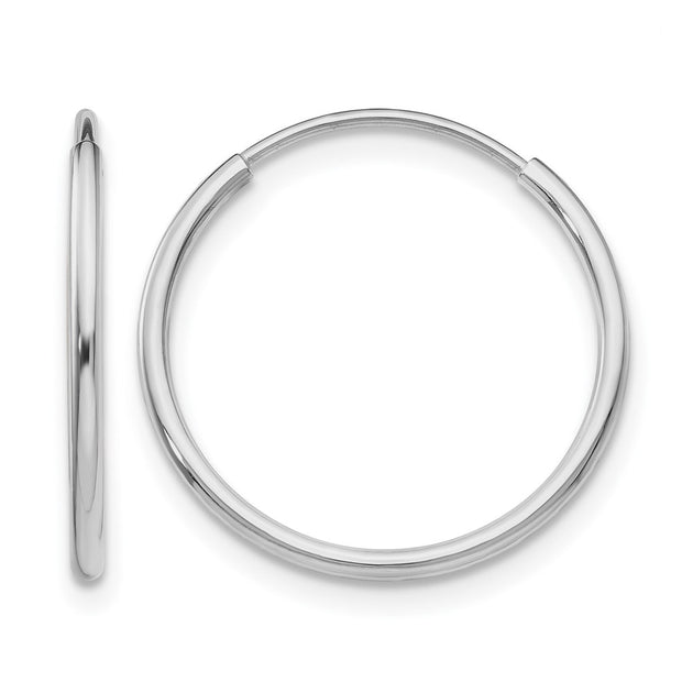 Diamond2Deal Endless Hoop Earrings Silver 1.20mm 2
