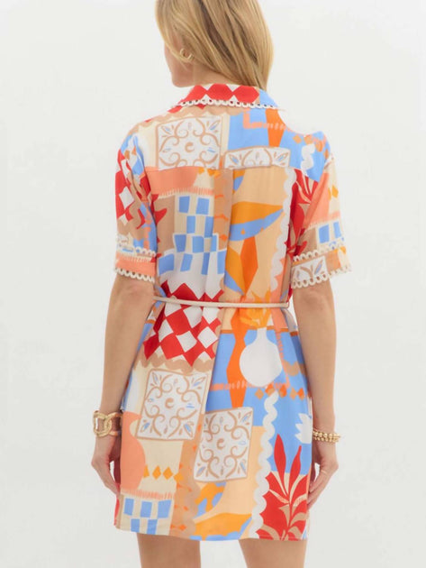 entro Resort Mini Shirt Dress Multi Small 4