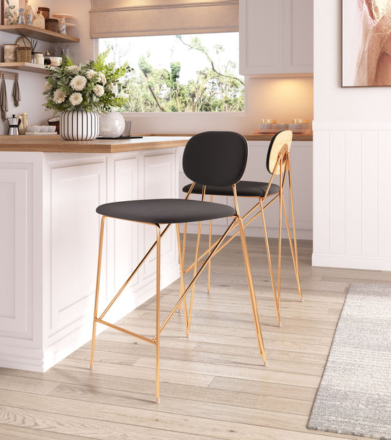 Hivvago Georges Counter Stool Gray Gold 3