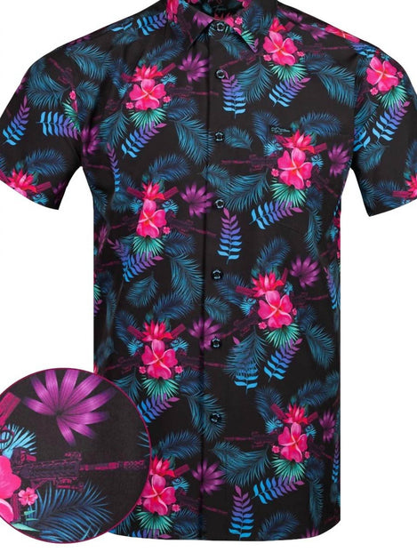 Retro Rifle Tropics Button Down Purple Medium 2