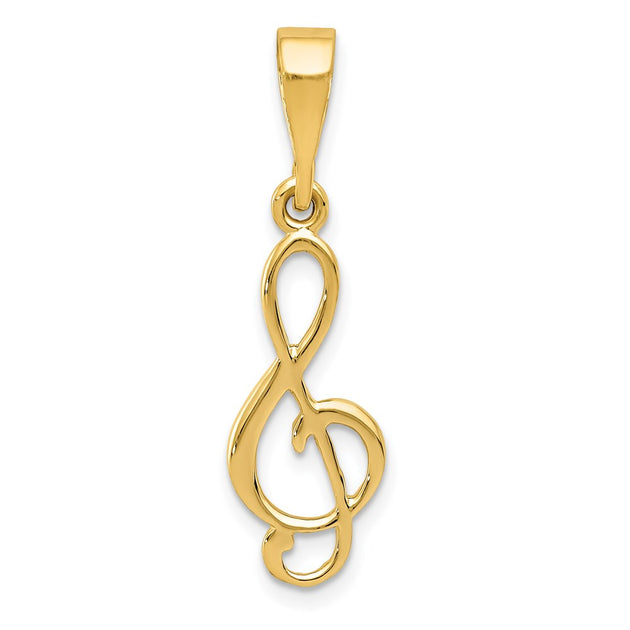 Diamond2Deal Treble Clef Charm Yellow Gold 2