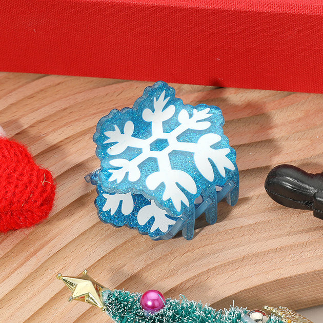 FASHNZFAB Schneeflocken Haarspange Blau 3