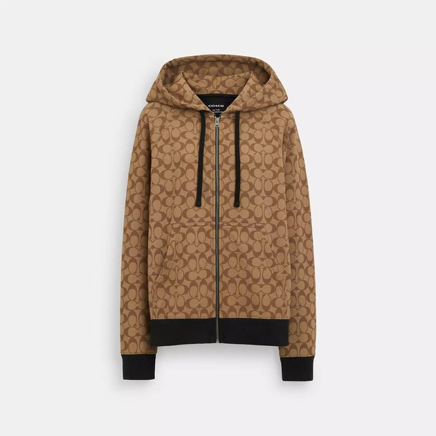 coach パーカー Coach Outlet All Over Signature Zip Hoodie | ShopSimon