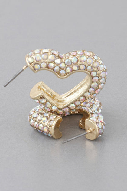 TRUEDAMES Pearl Studded Heart Earrings Silver 2
