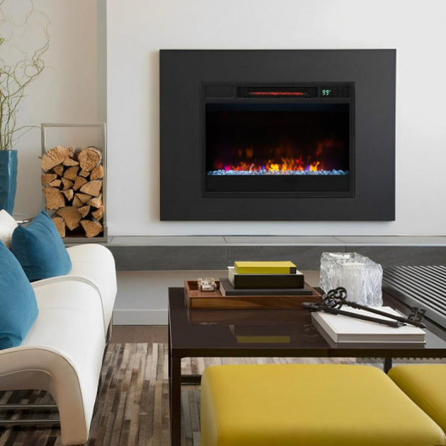 Hivvago 23 Inch 1500W Recessed Electric Fireplace Insert Black 2