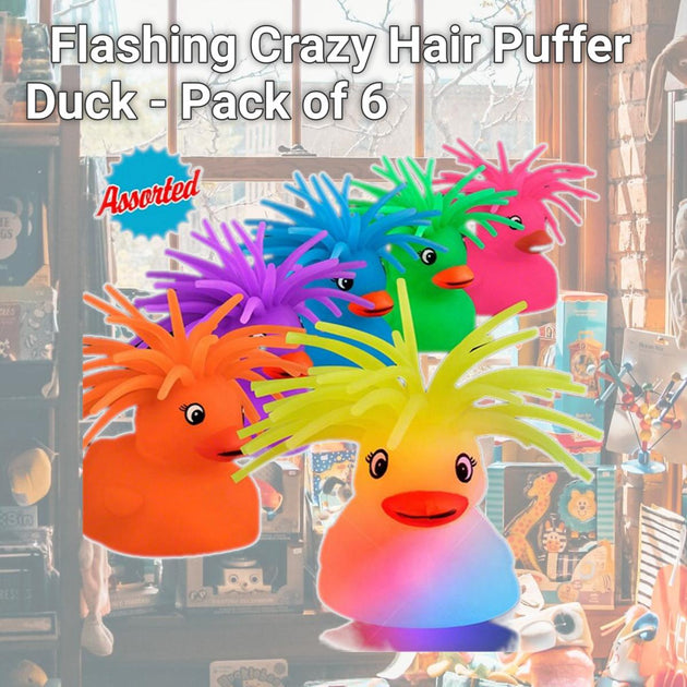 Blinkee Flashing Crazy Hair Puffer Duck Multi-color Pack of 6 3