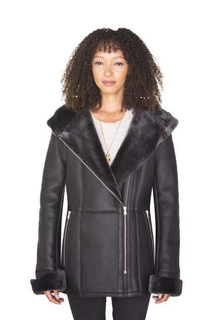 Infinity Rothwell Hooded Merino Sheepskin Jacket Black XLarge 2