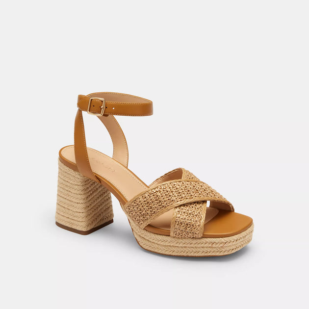 Coach Block Heel Sandal White US 8 2
