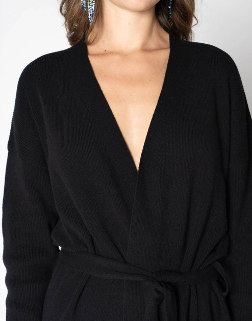 nu-in Waist Tie Slender Knit Cardigan Black Medium 3