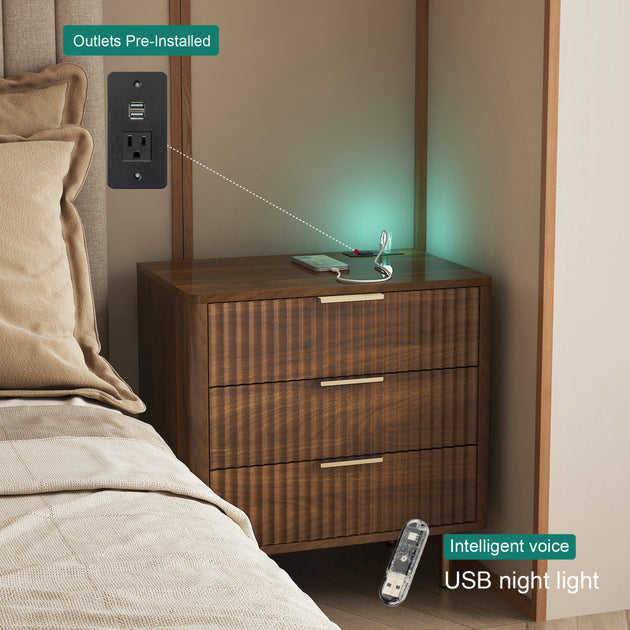 Streamdale Wood Nightstand Brown 4