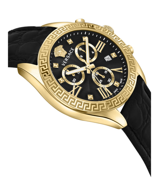 Versace Greca Chrono Watch Gold White 5