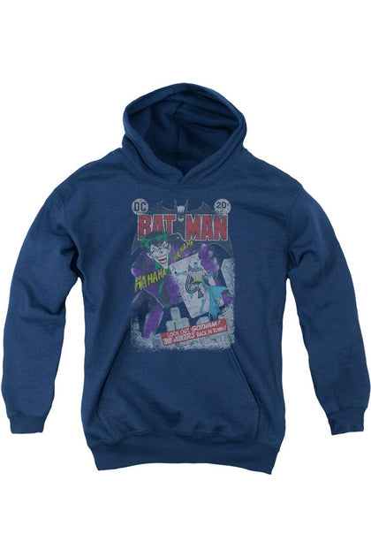 Gildan Batman #251 Distressed Hoodie Blue Large 2