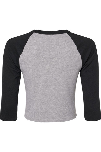 BELLA + CANVAS Women's Micro Rib 3/4 Raglan Sleeve Baby Tee Grey XXLarge 3