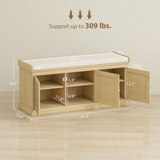 Hivvago Entryway Shoe Bench White 5