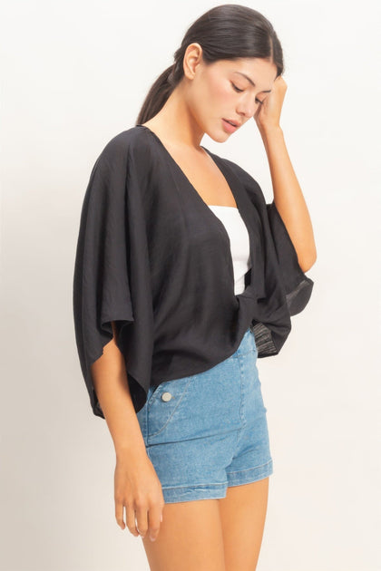 TRUEDAMES Over Long Sleeve Top Black Large 5