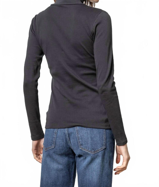 Lilla P Long Sleeve Turtleneck Tee Black Small 3
