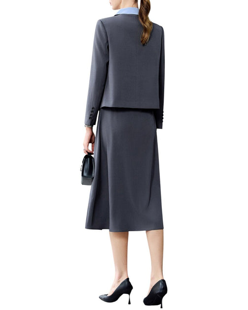 Bossy Chic 2pc Blazer Skirt Set Grey US 8 3