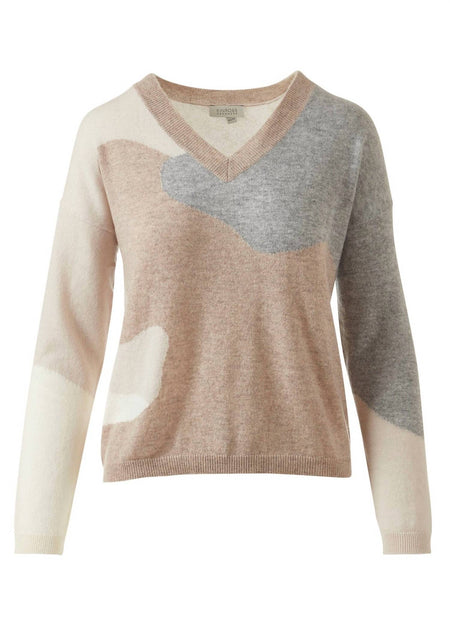 Kinross Intarsia Easy Vee Top Multi Medium 3