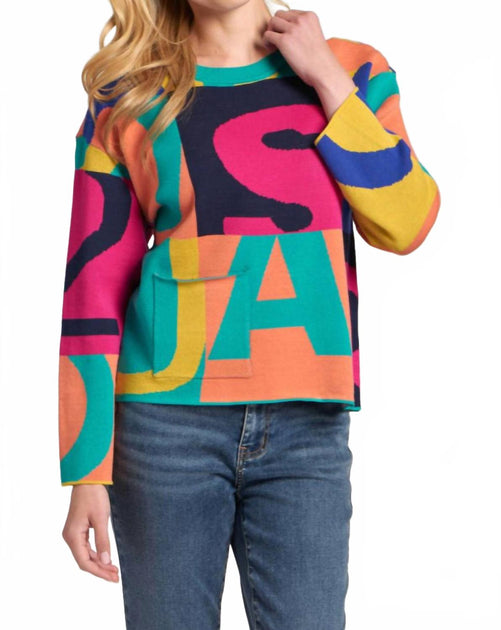 APNY Graphic Graffiti Pullover Sweater Multi Medium 2