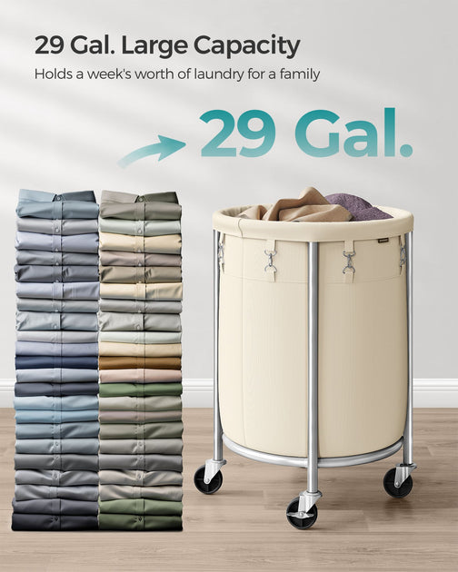 Hivvago 29 Gal. Laundry Cart with Wheels 6