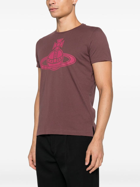 Vivienne Westwood Cotton T-Shirt with Orb Graphic Print Red Medium 4
