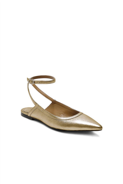 Free People Jules Point Flat Gold US 6.5 2