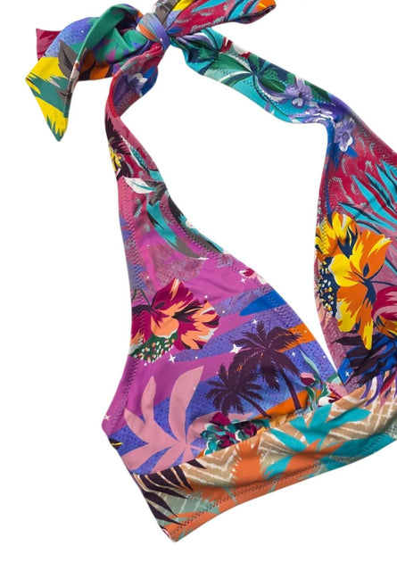 Johnny Was Zeru Halter Bikini Top Multicolor Small 3