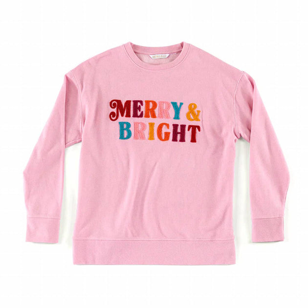 Shiraleah Merry Bright Sweatshirt Pink Large 2