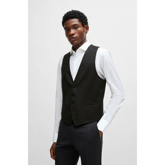 Boss Single-breasted Waistcoat Black US 38 Regular 4