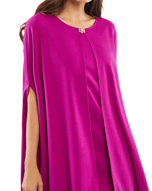 Adore Fluid Cape Overlay Dress Pink Small 3