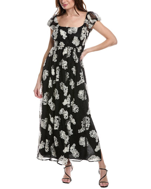 Rebecca Taylor Ribbon Lace Seiden-Maxikleid 2