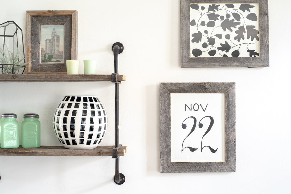 Hivvago Rustic Farmhouse Wood Frame Dark Gray 4