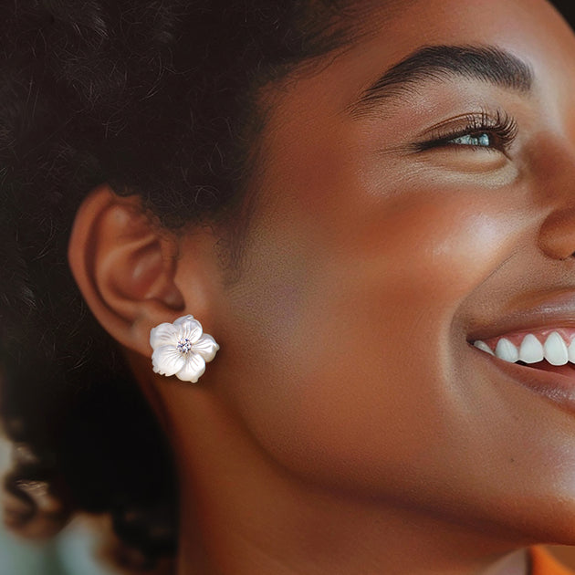 Ross-Simons Flower Earrings Silver 3