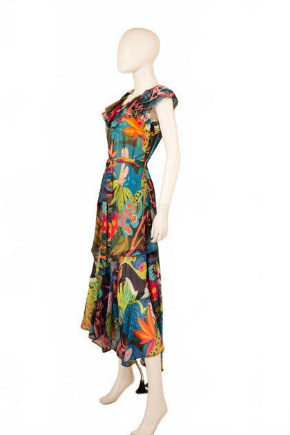 Samuel Dong Georgette Rüschenkleid Multi Large 3