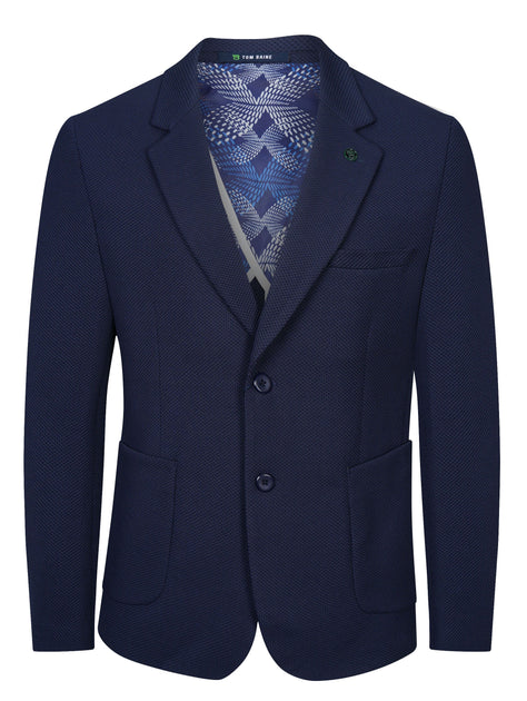 Tom Baine Slim Fit Waffle Performance Stretch Sport Coat Blue US 42 Regular 2