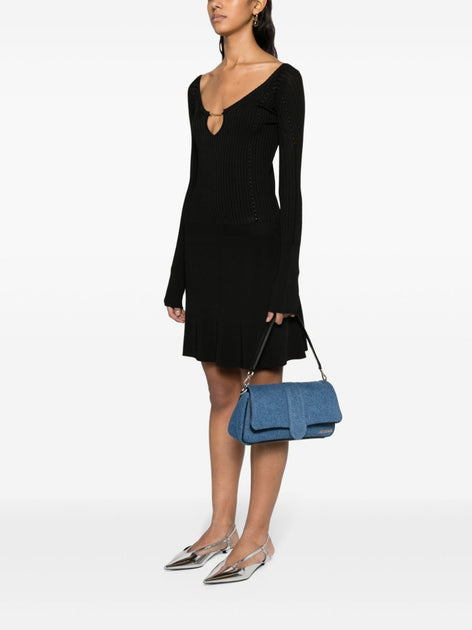 Jacquemus Rippenstrick Minikleid Schwarz EU 44 5