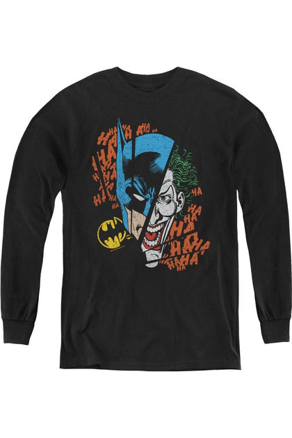 Gildan DC Comics Broken Visage Youth Long Sleeve T-Shirt Black Medium 2