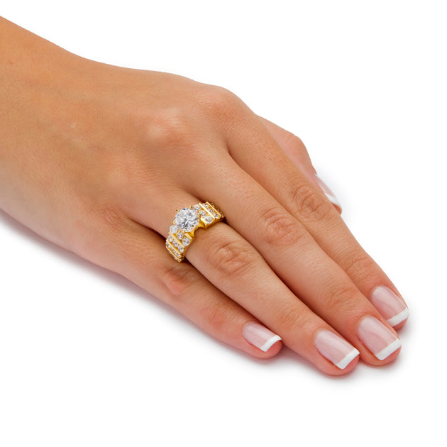 Palm Cubic Zirconia Sterling Silver Ring White US 8 4