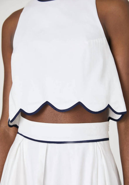 French Connection Alexis Scallop Top White Medium 3