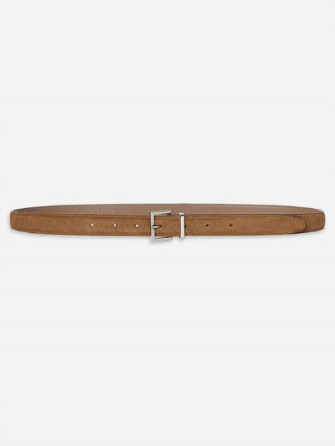 FRAME Suede Square Buckle Belt Brown Large 2