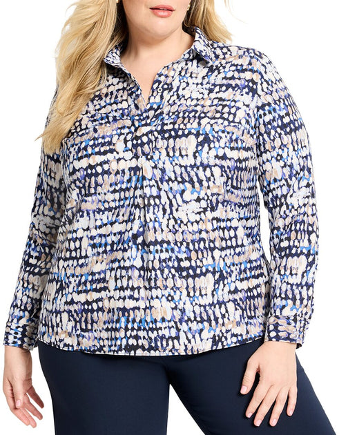 Nic + Zoe Harvest Dot Top Blue XXXLarge 2