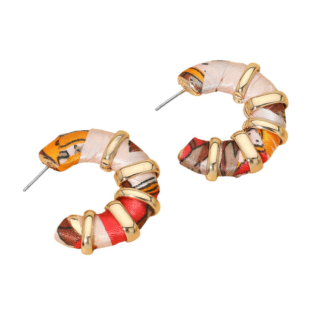 FASHNZFAB Hoop Earrings Red 3